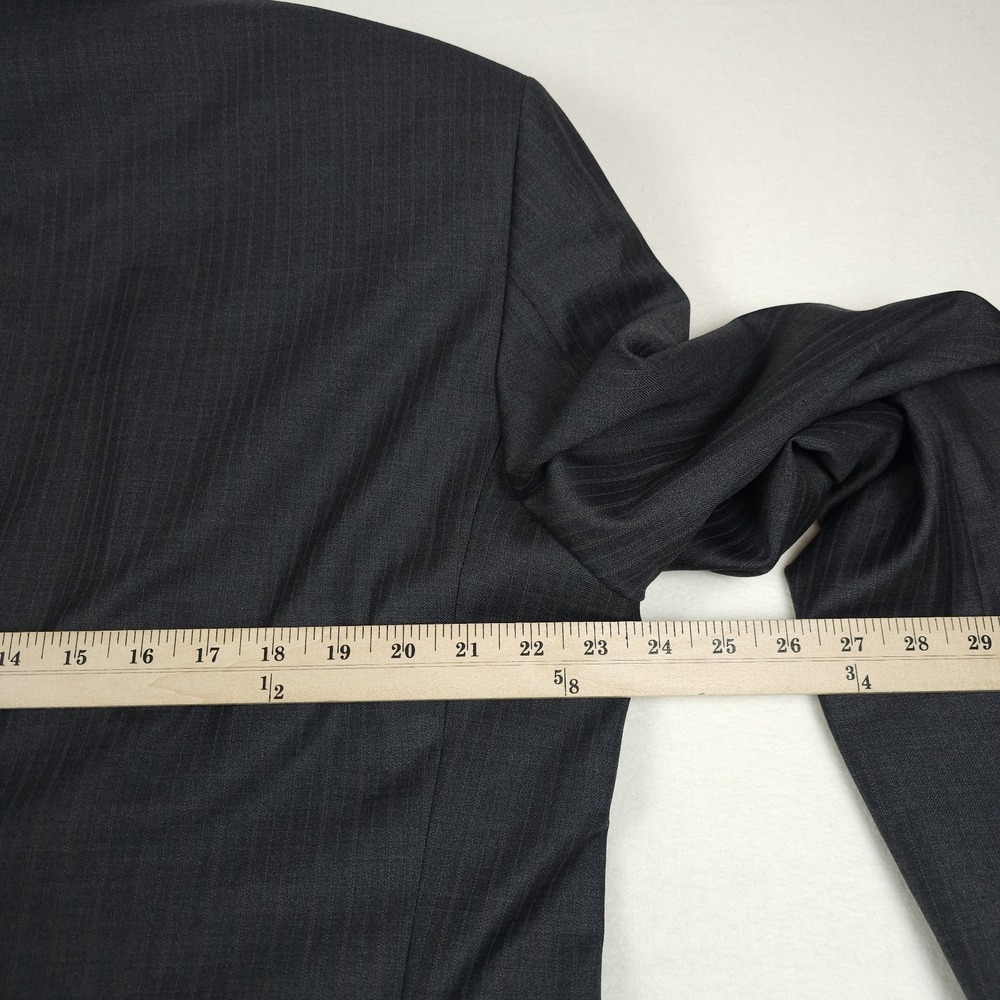 Peter Millar Jacket Mens 44T Dark Gray Plaid 100% Wool Sport Coat Blazer - Picture 10 of 14